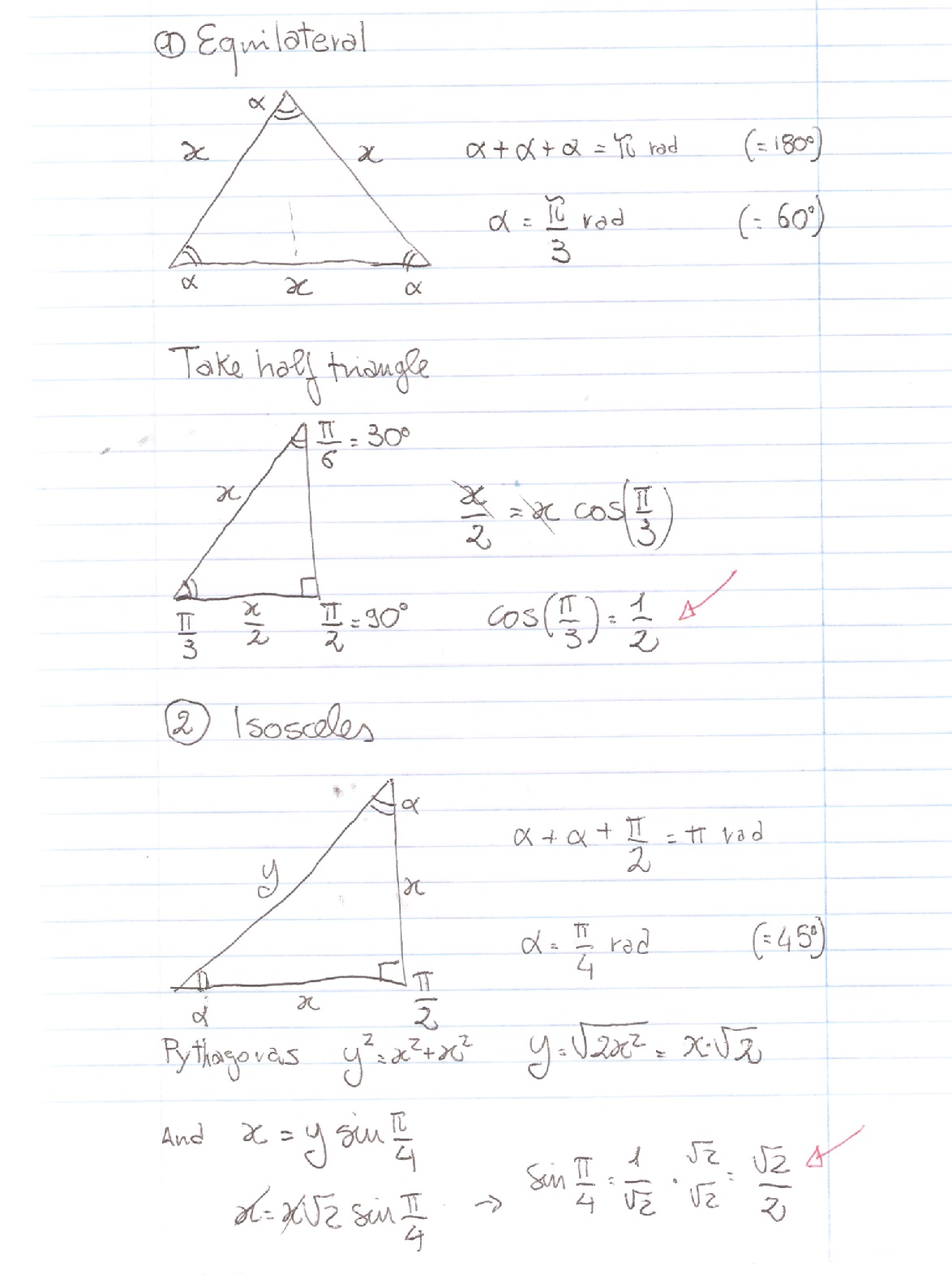 How do you find the exact value of the expression cos(pi/3)-sin(pi/4